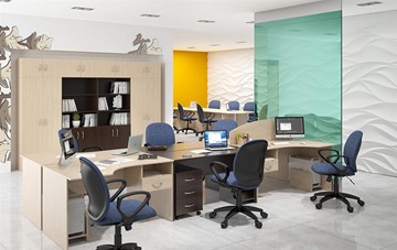Комплект офисной мебели SIMPLE с эргономичными столами и тумбами в Биробиджане - предосмотр 5